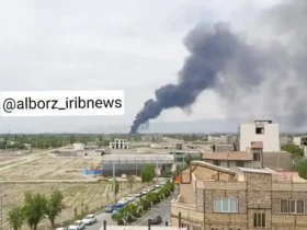 آتش سوزی گسترده در کارخانه چسب چهارباغ