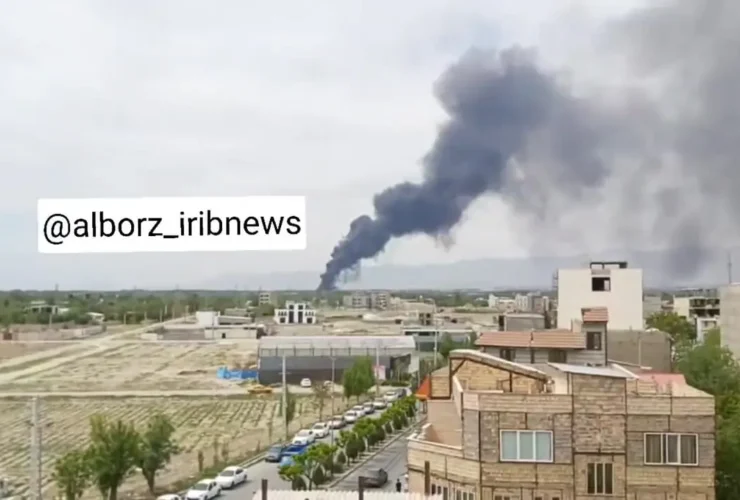 آتش سوزی گسترده در کارخانه چسب چهارباغ
