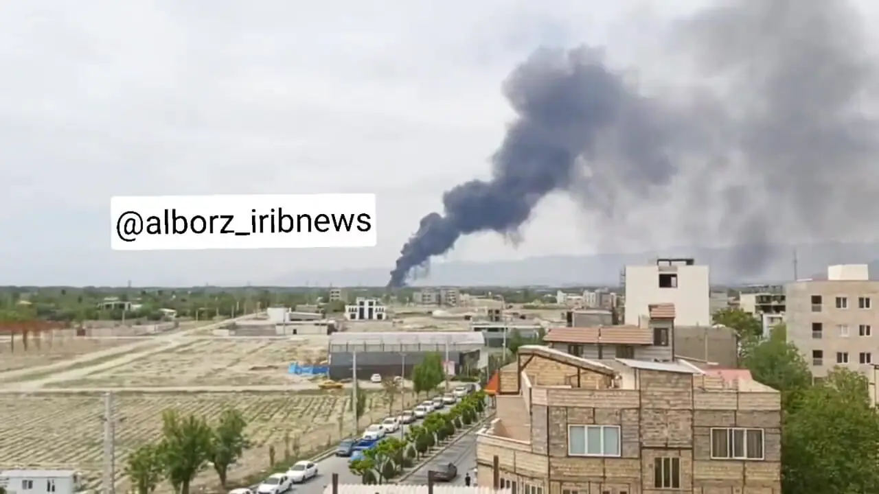 آتش سوزی گسترده در کارخانه چسب چهارباغ