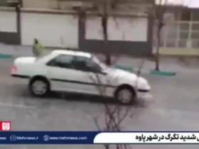 بارش تگرگ شدید در شهرستان پاوه