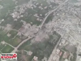 تصاویر هوایی بنت جبیل پس از حمله