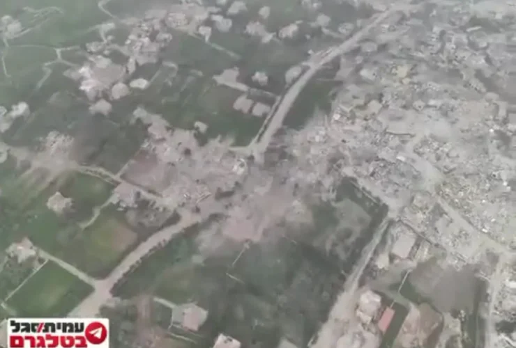 تصاویر هوایی بنت جبیل پس از حمله