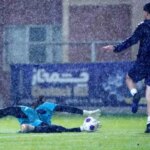 تمرینات چالش برانگیز تیم ملی در زیر باران و طوفان