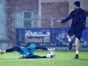 تمرینات چالش برانگیز تیم ملی در زیر باران و طوفان