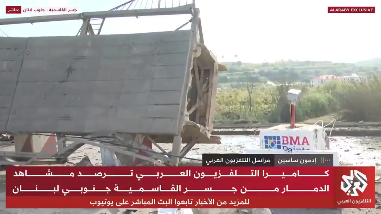 حمله اسرائیل به پل القصیه در لبنان