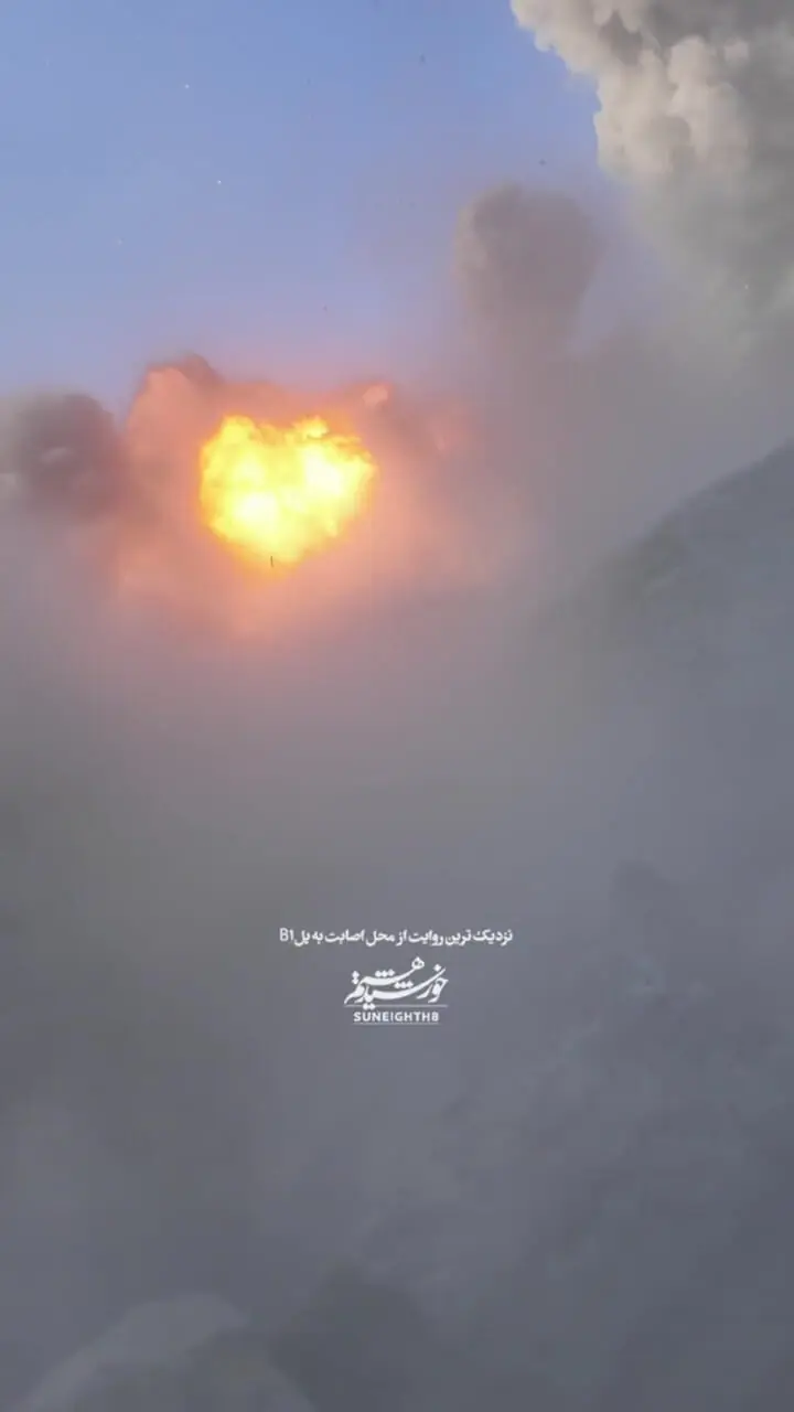 فیلم جدید حمله هوایی به پل B1 کرج