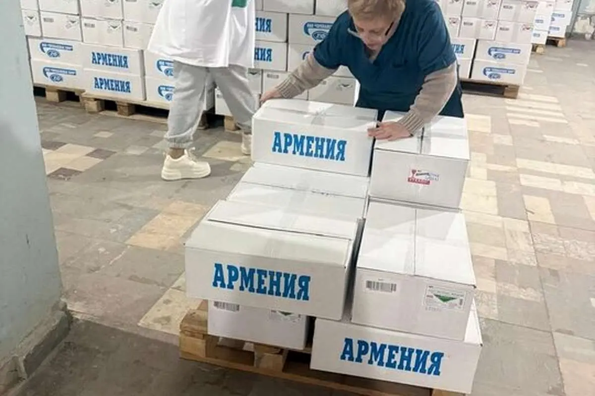 محموله اهدایی ارمنستان به هلال احمر ایران