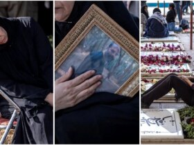مراسم تشییع پیکر شهدای جنگ در بهشت ​​زهرا