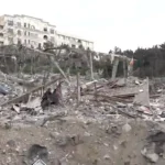 وضعیت ساختمان سازمان منابع طبیعی پس از حمله آمریکا و اسرائیل