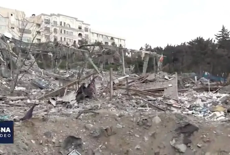 وضعیت ساختمان سازمان منابع طبیعی پس از حمله آمریکا و اسرائیل