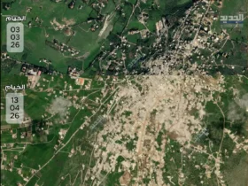 ویدئو؛ روستای مرزی در لبنان قبل و بعد از تخریب