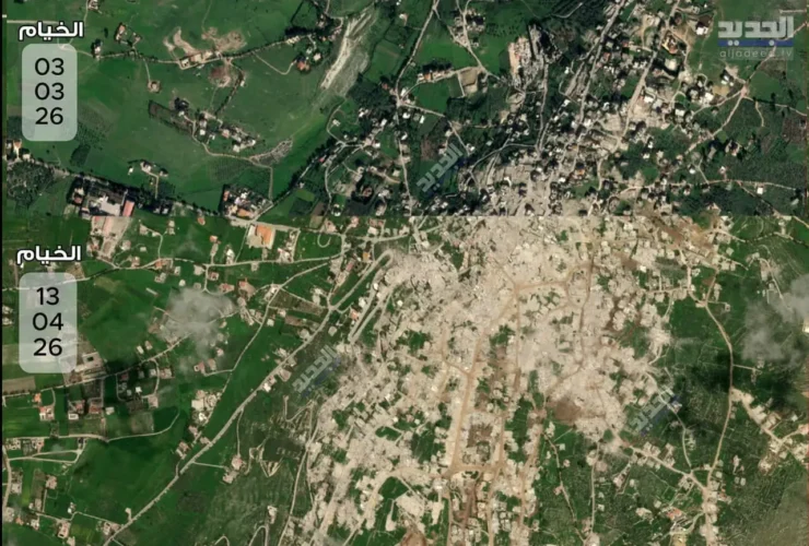 ویدئو؛ روستای مرزی در لبنان قبل و بعد از تخریب