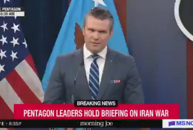 ویدئویی واکنش وزیر جنگ آمریکا به ایران