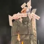 آتش زدن ماکت محمدجواد ظریف در گرگان