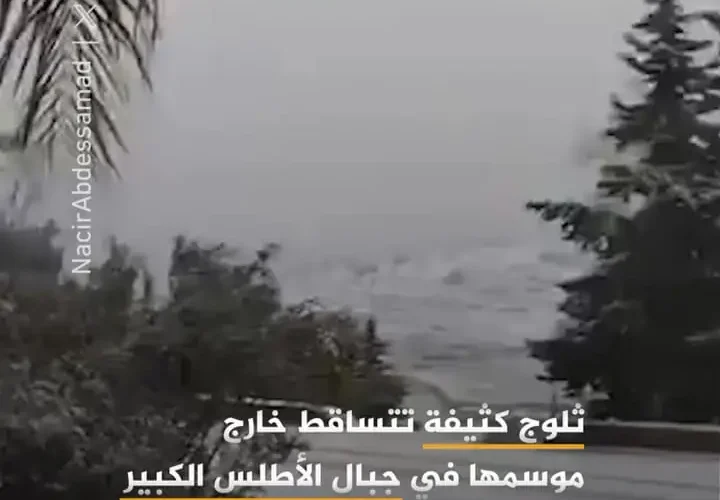 بارش برف غیرمعمول در مراکش