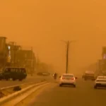برای دیدن؛ آسمان در کربلا نارنجی شد