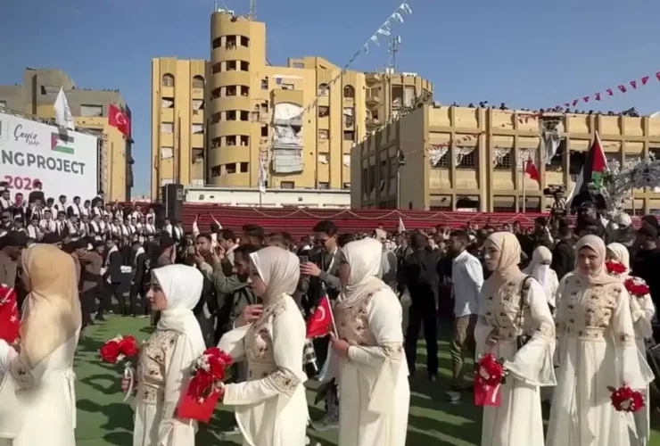 عروسی 100 زوج در غزه
