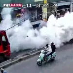 لحظه ای که باروت پس از افتادن از دستش منفجر شد