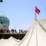 تصاویر; برپایی خیمه محرم موسی مبارکه (ع) در صحن امامزاده