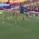 برای دیدن؛ اولین گل وینیسیوس در جام جهانی 2026 برزیل مقابل مراکش در دقیقه 32