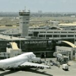 تعدادی هواپیمای سوخت‌رسان آمریکایی که فرودگاه بن گوریون را ترک می‌کنند